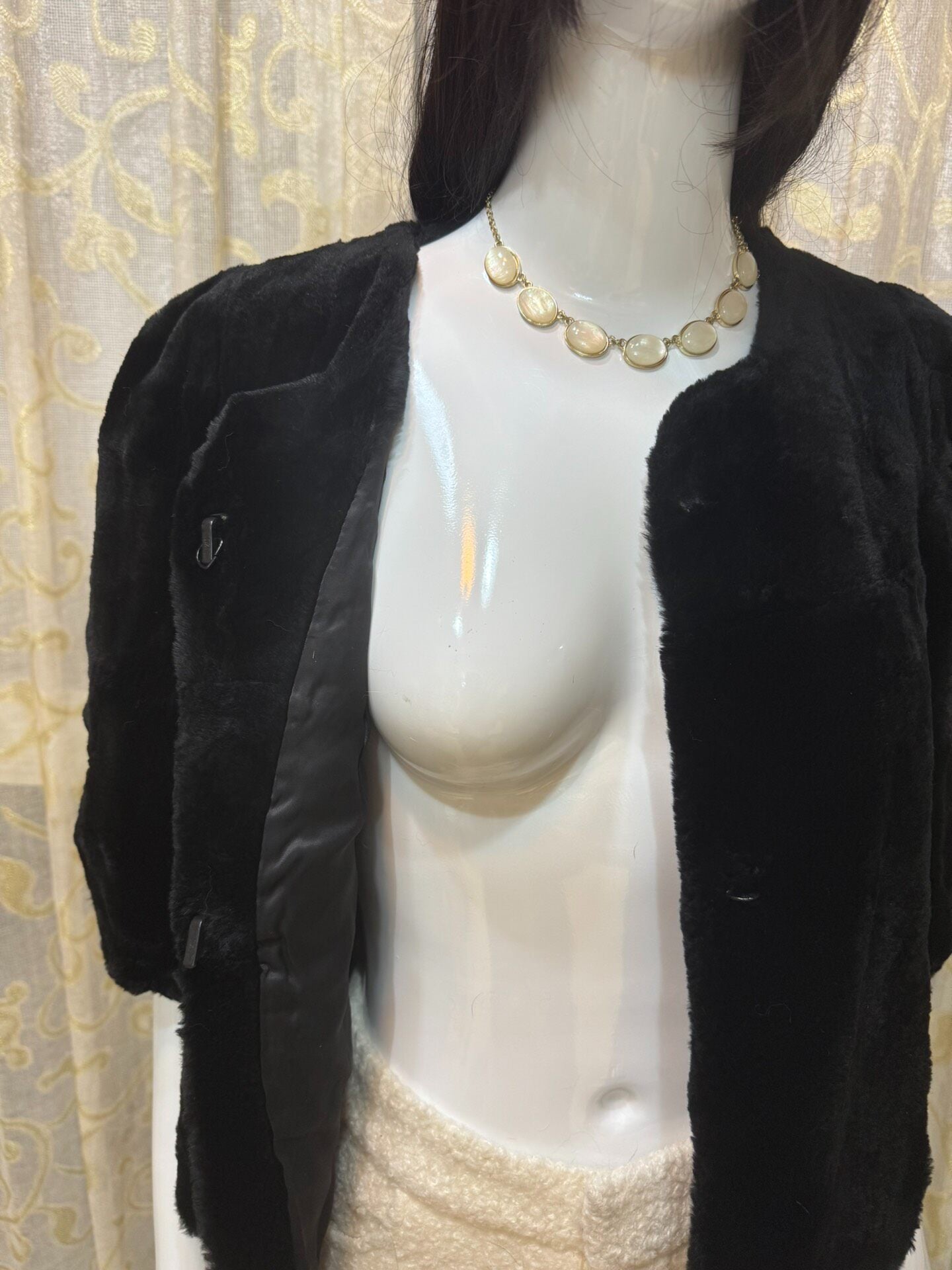 Vintage Black Genuine Fur Coat