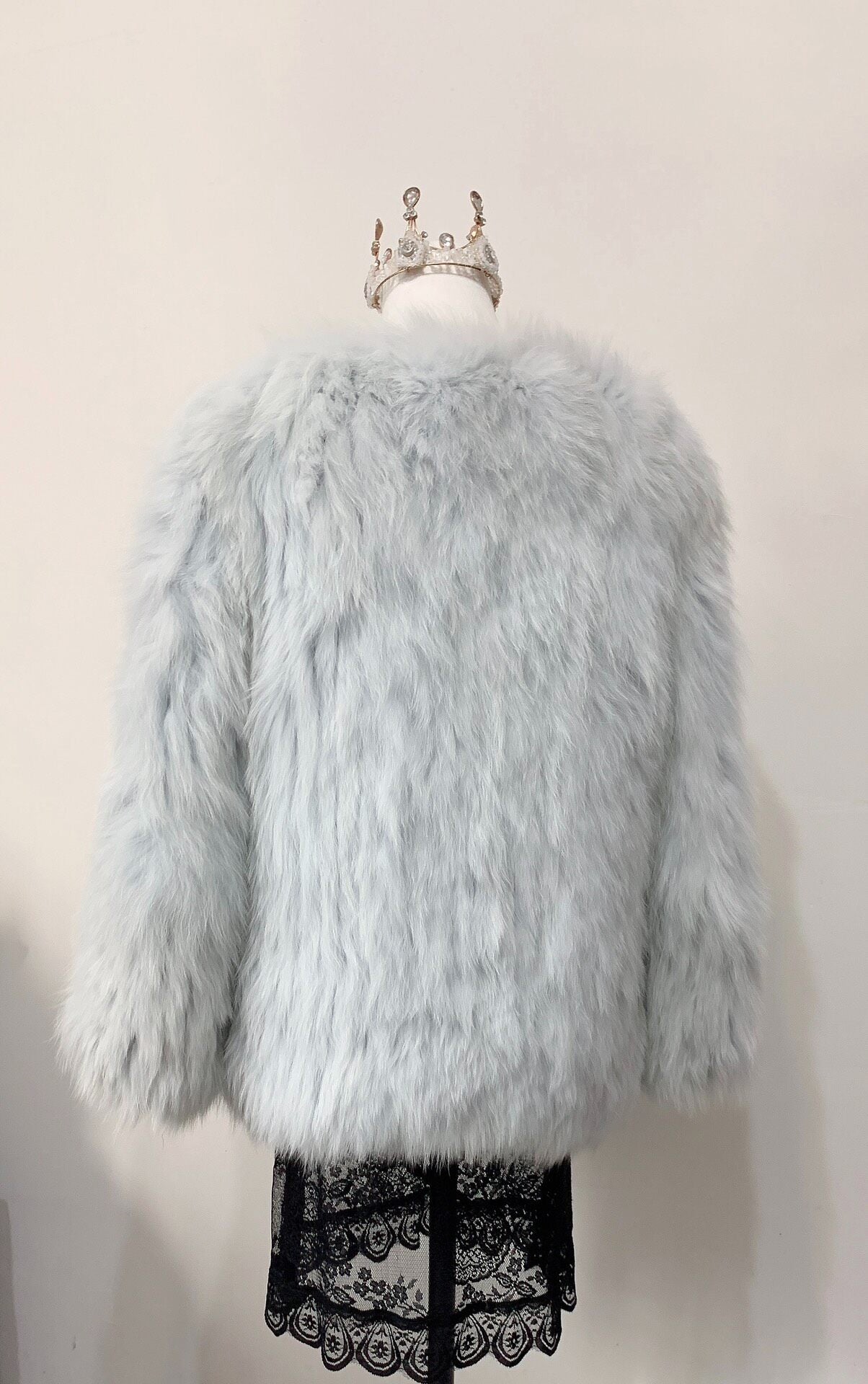 Vintage Blue Genuine Fur Coat