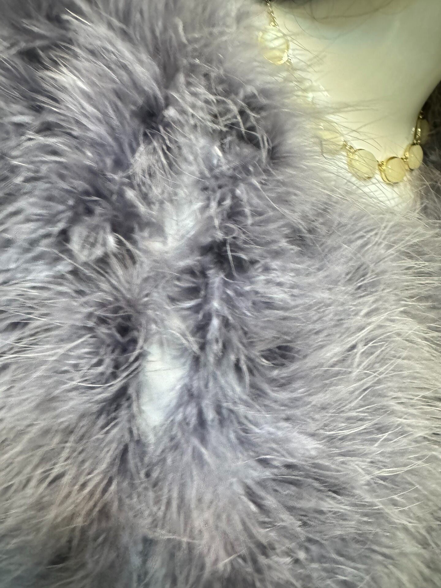 Vintage Blue-Purple Genuine Fur Coat