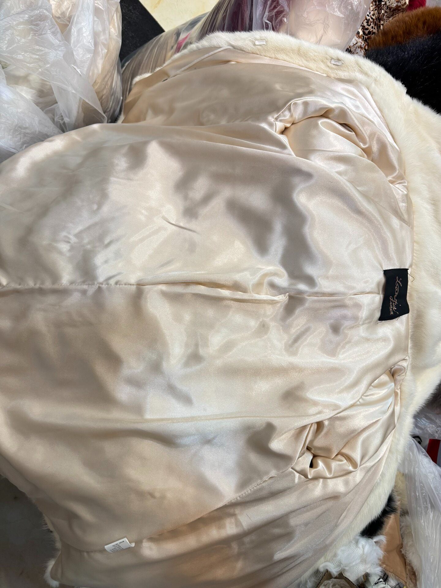 Vintage White Genuine Fur Coat
