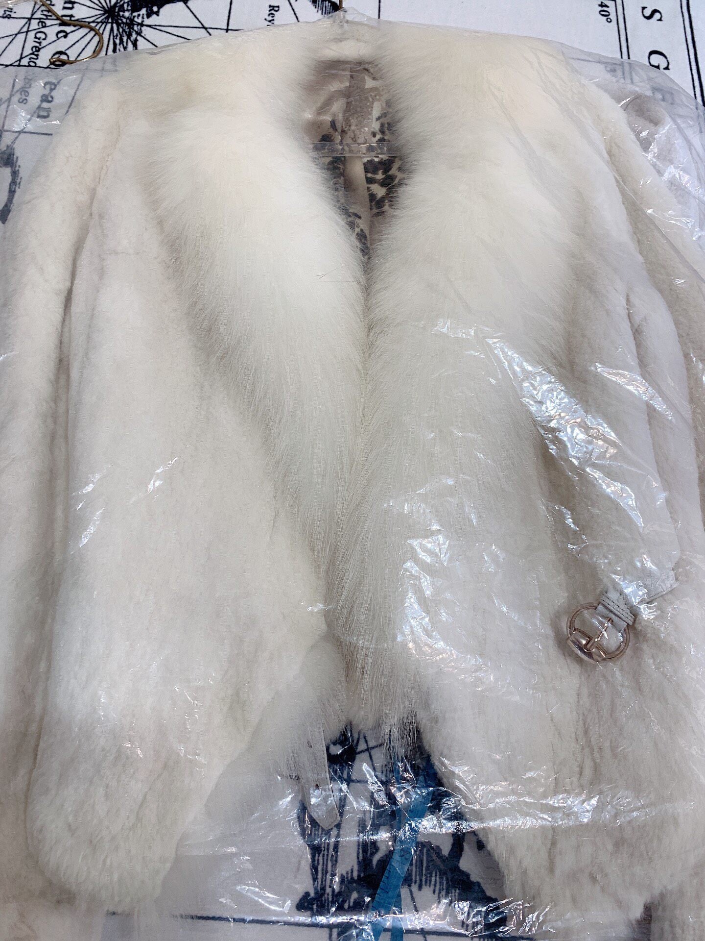 Vintage White Genuine Fur Coat