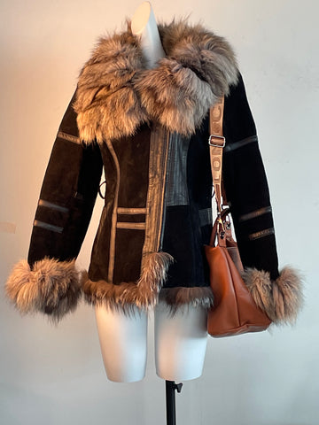 Black Genuine Fur Coat