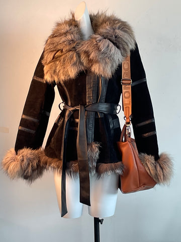 Black Genuine Fur Coat