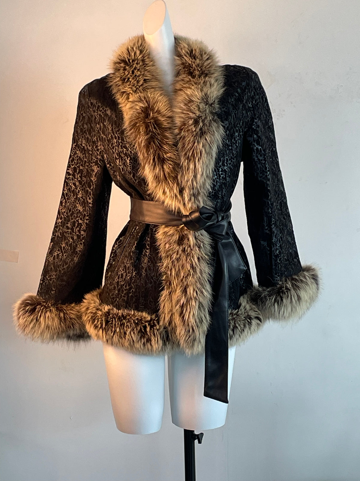 Vintage black pigskin coat