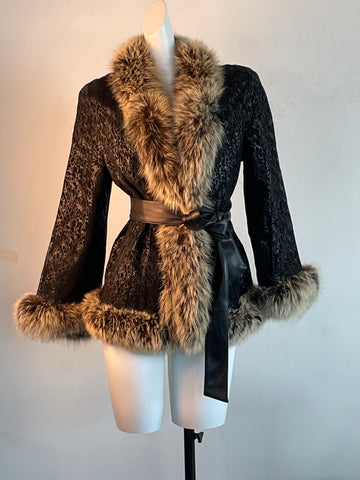Black Genuine Fur Coat