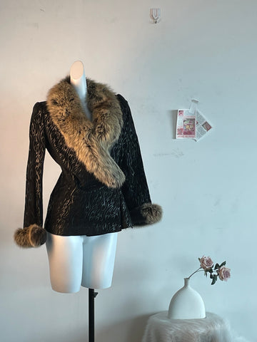 Black Genuine Fur Coat