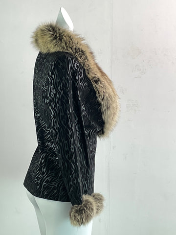 Black Genuine Fur Coat