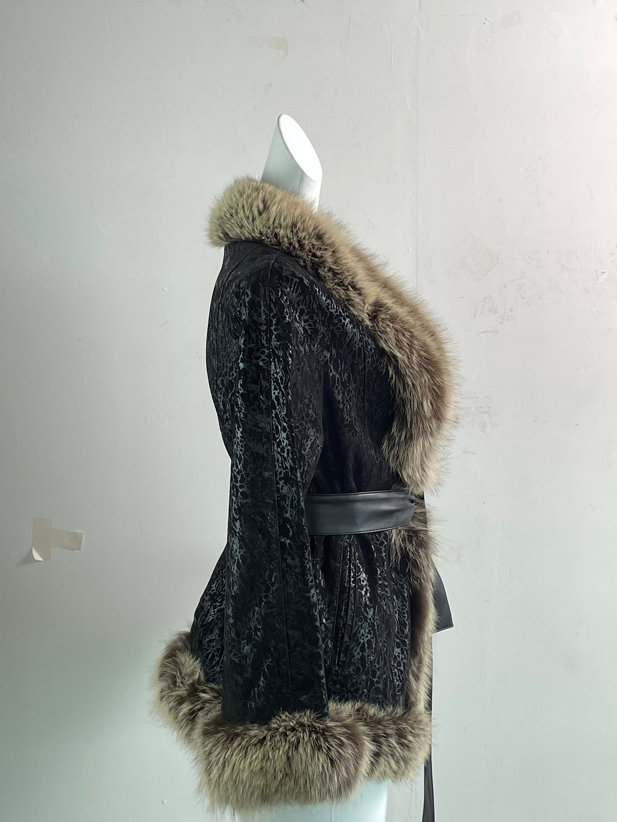 Vintage black pigskin coat