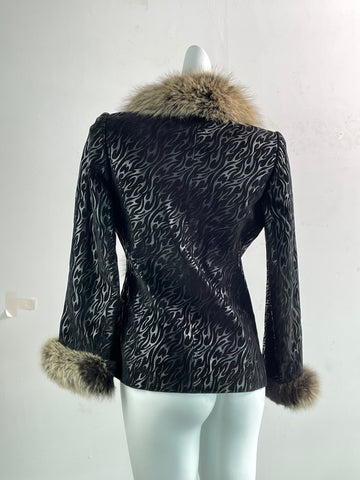 Black Genuine Fur Coat
