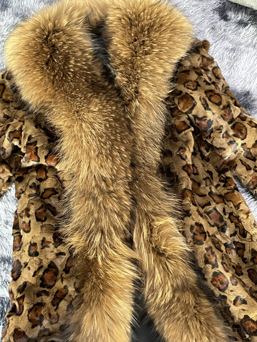 Vintfur Brown Leopard Genuine Fur Coat ccp4 detail 1