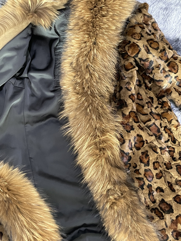 Vintfur Brown Leopard Genuine Fur Coat ccp4 detail 2